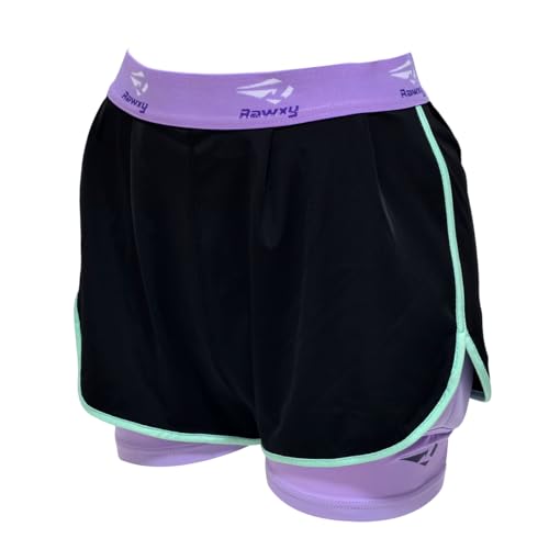 Women Girl Bumsaver Padded Shorts for Skateboarding Roller Skating Roller Derby Inline Skating Snowboarding and Skiing (Medium) Black/Purple