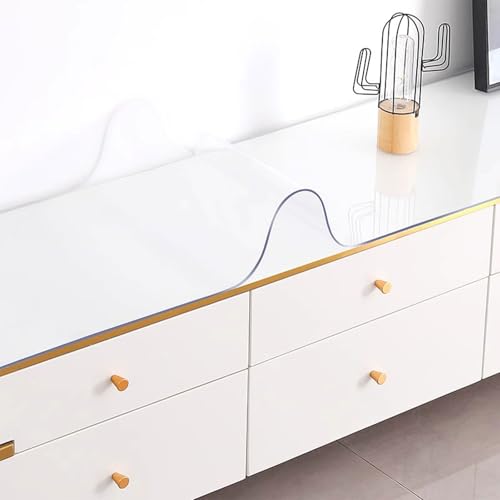 Mantel de PVC Transparente – Cubierta de Mesa Impermeable y Resistente al Calor para Comedor y Cocina – Protector de Mesa Lavable y Antideslizante – Tamaños seleccio