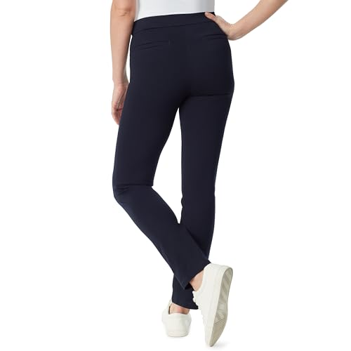 Gloria Vanderbilt Women's Pull on Trouser 4 Pocket Mid Rise Straight Leg Pant Petite3