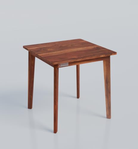 Image of DRIFTINGWOOD Liana 2-Seater Sheesham Wood Dining Table Set � in Natural Honey Finish with Table & 2 Cushioned Chairs � Ideal for Small Kitchens & Compact Living Spaces � Assembly Required (Beige)