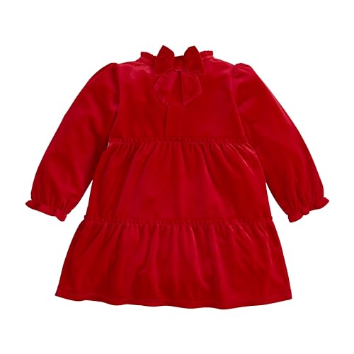 Mud Pie Baby Girls Children Red Velvet Bow Dress2
