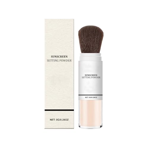 Polvos Minerales Fijadores con Protección Solar, Polvos Traslúcidos con SPF 35, Polvos Faciales para Control de Grasa y Acabado Mate con Brocha Integrada (#1, 50g)