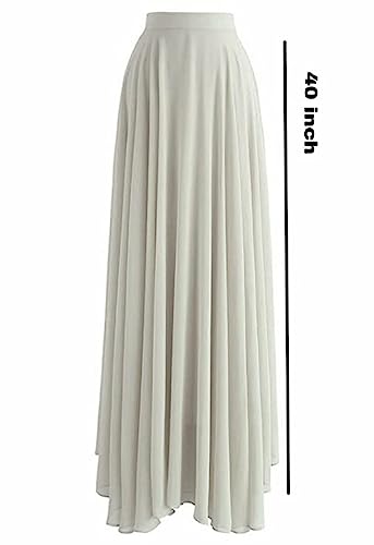 Image of Women's Full Length Georgette Long Skirt- Lehenga with 8 Meters Maxi Flare