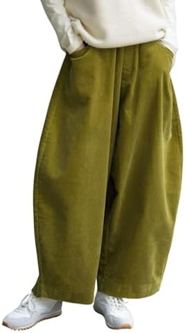 CHARTOU Women Corduroy Barrel Pants Wide Leg Vintage Mid Rise Y2k...