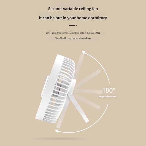 Ventilador LED recargable camping portátil multifuncional techo lámpara 7