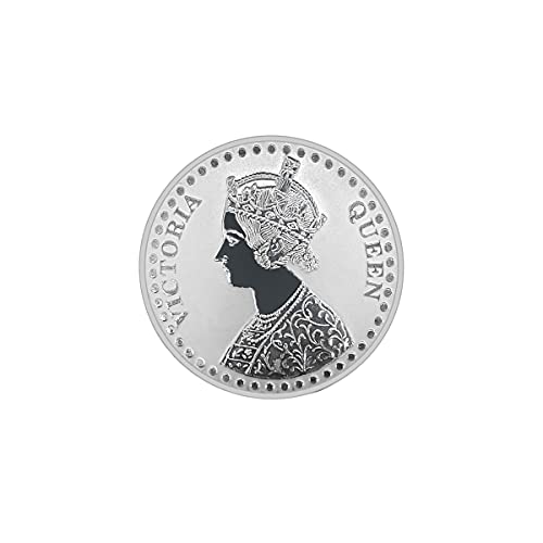 Image of FORTUNE FOREVER Pure Silver Queen Victoria BIS Hallmarked Round Coin Chandi Sikka with Blister Card Perfect for Gifting Investment Diwali Dhanteras (999 Purity)