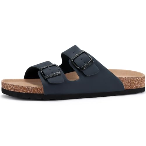Image of Litfun Unisex Cork Footbed Sandal Summer Slip On Slide Sandals with Adjustable Buckle for Women Men