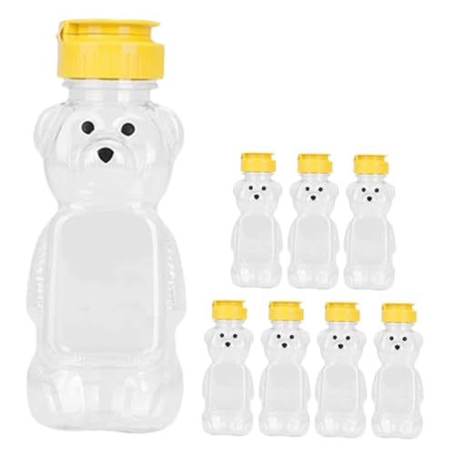 GRIRIW 8pcs Bear Bottle Water Bottles Candy Container Beverage Bottle Bear Shape Bottle for Juice Honey Squeeze Bottles Reusable Bear Juice Bottle Small Juice Bottles Candy Jar Plastic