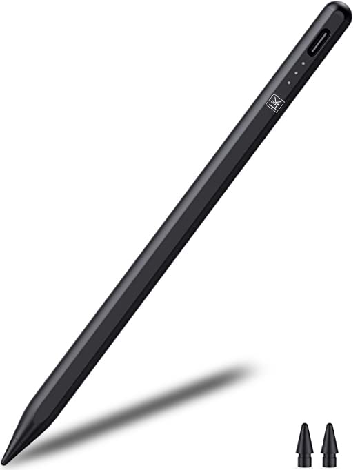 H&K for Apple Pen, iPad Pencil,Tilt Sensitivity Palm Rejection Stylus Pen for Apple iPad(2018 and After)10/9/8/7/6, iPad Pro 11/12.9, iPad Air 5/4/3, iPad Mini 6/5, Magnetic Attachment, Black