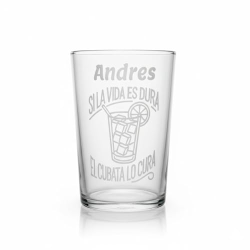 regalo grabado - Vaso personalizado, Grabado Textos, Dibujo, o Ambos | Vaso de Cristal | Capacidad 500 ml | apto Lavavajillas y Congelador | Grabado Imborrable