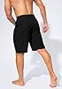 Tansozer Men's Swimming Shorts with Liner and Zipper Pockets Quick Dry Beach Boardshorts Waterproof Surf Swim Trunks Black 3XL #2