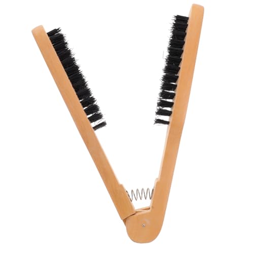 Cepillo alisador de cabello con cerdas de madera miniatura 1