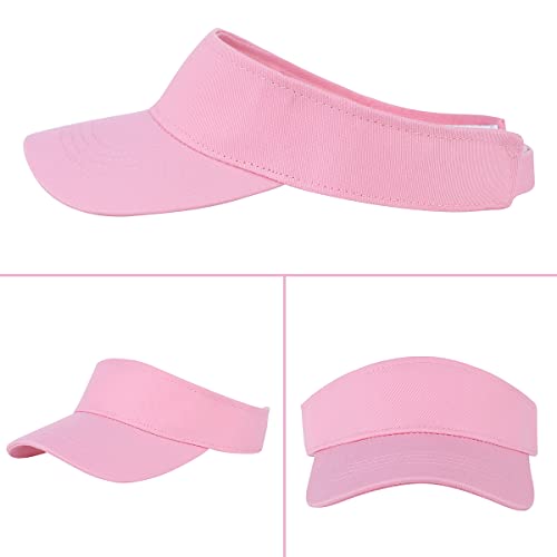 Sun Visor Hat Adjustable 100% Cotton Ponytail Sport Hats Kids Beach Visor Sun Visors for Girls Youth Women2