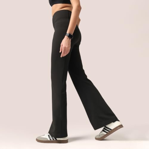 Image of BlissClub Ultimate Flare Pants Lite Regular for Women Upto 5'4 ft | High Waist Trousers and Formal Pants for Office wear | Comfortable fit