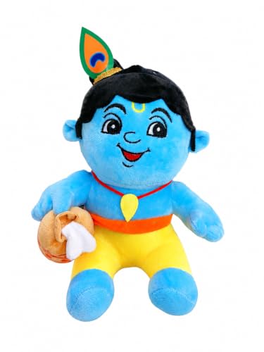 Image of AVSHUB Baby Krishna Plush Toy Cute Bal Gopal Soft Doll with Makhan Pot for Soft Plush Toy, Best Birthday Gift for Infants, Toddlers & Kids (Medium - 28 Cm, Without Music)
