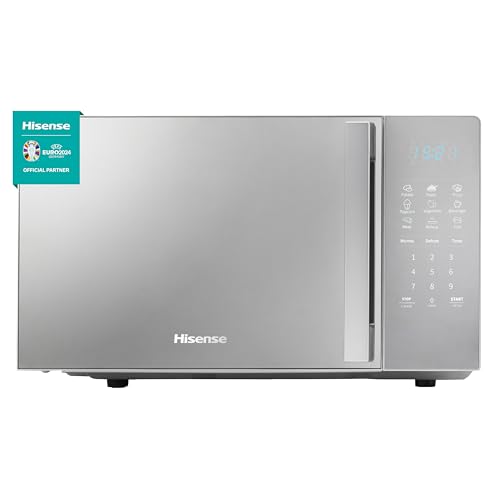 Hisense H20MOMSS4H - Microondas, 20L, Plato Giratorio, 5 Niveles de Potencia, Modo Eco, Temporizador de Cocción, Iluminación Interior, Espejado