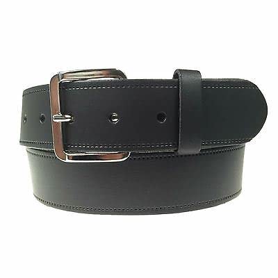 MENS WOMENS 1.5" REAL LEATHER GENUINE MADE IN ENGLAND JEANS 40MM WIDE BELT B523[Black,Small 28"-32",1.5" Silver]