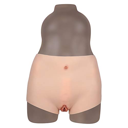 Fake Vagina Underwear, Silicone Boxer Briefs for Drag Queen Silicone False Pussy Panties Fake Anus for Crossdresser Ladyboy Transgender 5 Size to Options,Light Beige,XL