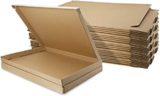 Corrugated Cardboard Shipping Boxes, 280x185x20mm Royal Mail Large Letter PiP Postal Boxes for Posting, Brown Packaging Mailing Boxes for Business, Storing or Gift (Pack of 10)