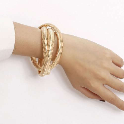 Image of Long tiantian Gold Bangles for Women Bangle Bracelets Chunky Bangles Bracelets Non Tarnish Gold /Silver Bracelet for Women Trendy Jewelry Gifts