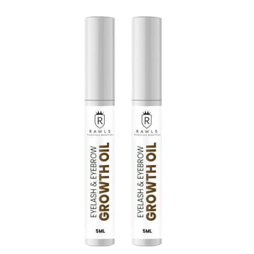 RAWLS Eyelash & Eyebrow Serum Combo | Hair Strengthening & Nourishing Formula | With Castor Oil, Almond Oil & Vitamin E | Sulphate-Free & Paraben-Free – 5ml x 2