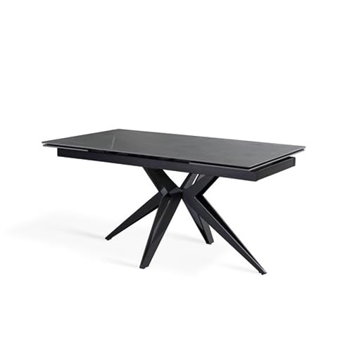 Stones Match 2 Table Extensible (160/240x90 cm) en Céramique Noire