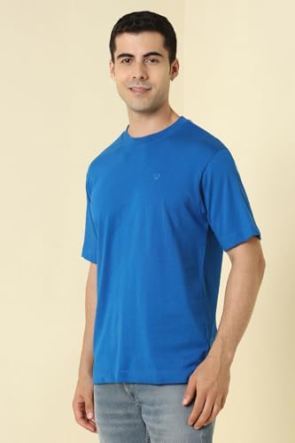 Image of Allen Solly Men's Cotton T-Shirt | Drop Shoulder | Back Print | Regular Fit | Casual Streetwear Style