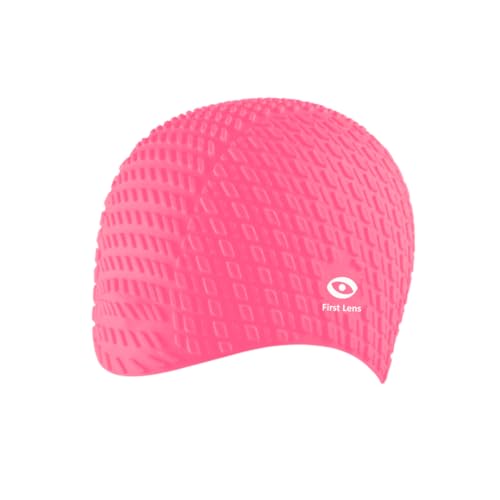 Image of First Lens Squre Swimming Cap for Men & Women - Pink - SC14