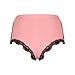 Womens Lace Trim Shorts High Waisted Comfy Soft Stretch Cheeky Panties Underwear Briefs Sleep Lounge Pants Bottoms Pink