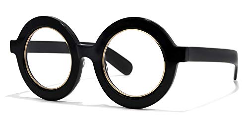 Image of VOOGLAM Retro Round Blue Light Blocking Glasses for Women Men Anti Eyestrain UV Eyewear Almon