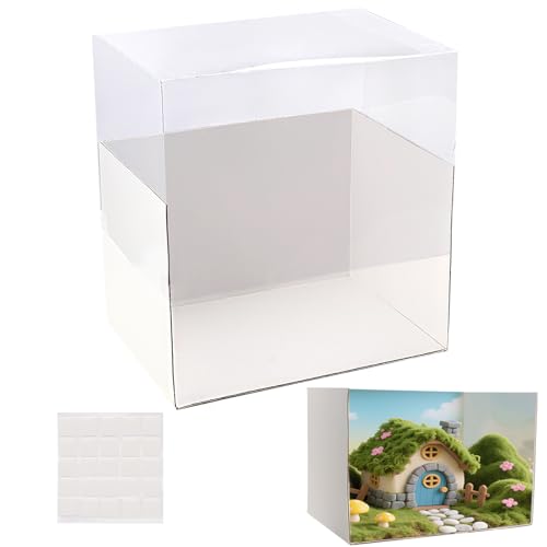 Diorama Box Diorama Supplies Cardboard Diorama Kit Project Box with Transparent Lid Display Box for School Project 11.8 x 8.7 x 8.3 Inch (1Set)