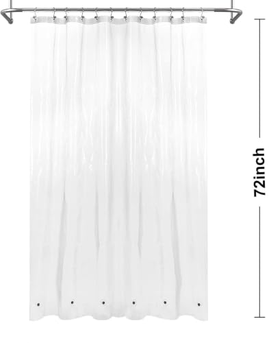 Image of Barossa Design Oeko-tex Certified Shower Curtain Liner Standard Size, Clear