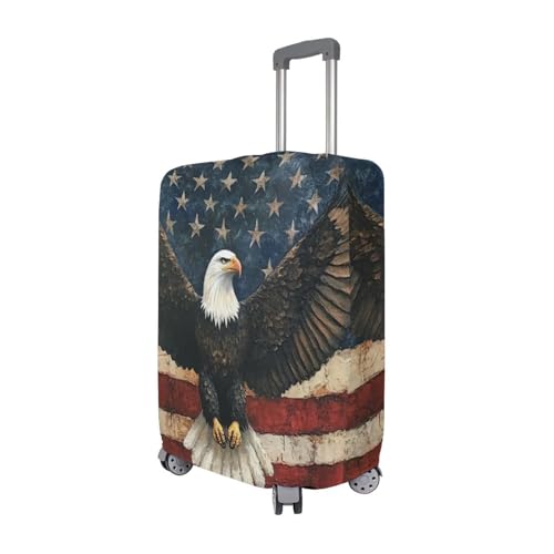 senya Travel Luggage Cover Suitcase Protector Noble Bald Eagle Flag Washable Baggage Covers Fits 22-24 Inch Luggage3
