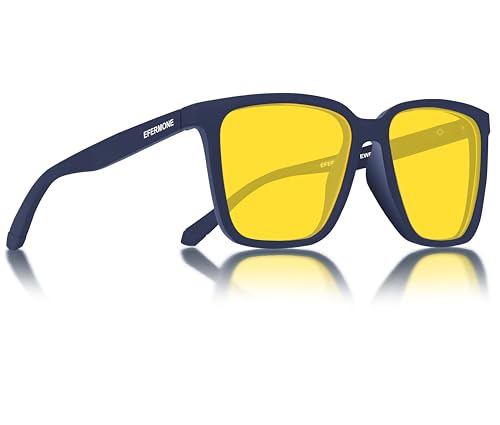 Image of EFERMONE Night Driving Glasses with Cleaning Kit, Yellow Polarized Lens, UV400, Anti-Glare Glasses for Riding Bike and Car