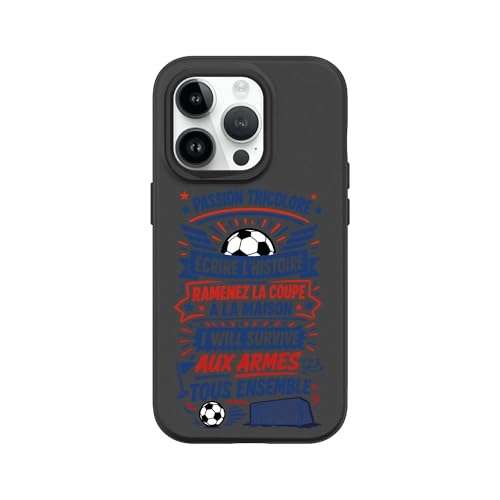 Coque iPhone 14 Pro RhinoShield SolidSuit antichoc noir motif football protège votre smartphone
