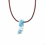 Aquamarine Point Leather Necklace - Sailors Stone, Women Crystals Jewelry, Men Gift To Girlfriend,...