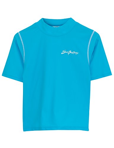 SunBusters Girls S/S Rash Guard(UPF 50+), Blueberry, 4/5 yrs
