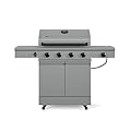 TYTUS Anaheim 5-Burner Propane Gas Grill Outdoor Cooking, 48,000 BTU Grill & 12,000 BTU Side Burner, 721 sq. in. Cooking Area, Enclosed Storage, Porcelain-Enameled Cast Iron Grates, Quick Assembly