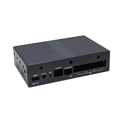 Image of WayPonDEV Black Metal Case for Banana Pi BPI-R4 Lite Wireless Tri-Band WiFi 7 Router Dev Board, Metal Shell for Banana Pi BPI-R4 Lite MediaTek MT7987A OpenWRT Single Board Computer (Case, Metal Case)