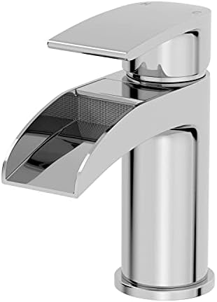 Modern Bathroom Waterfall Mono Basin Taps Sink Mixer Tap Brass Curved Single Lever Round Chrome