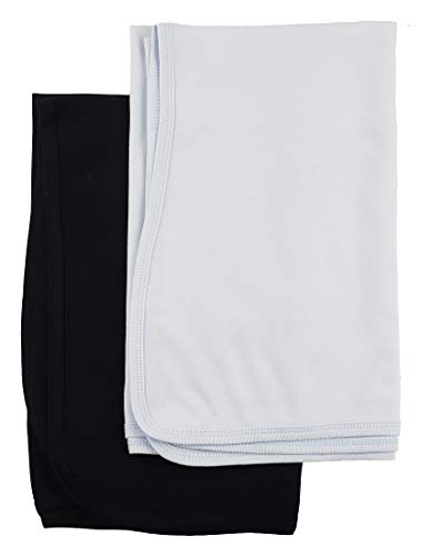 Bambini Infant Wear Blue and Black Receiving Blankets - 2 Pack