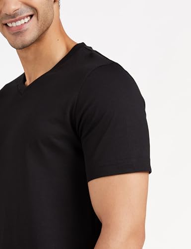 Image of Amazon Brand - Symbol Men's Solid Cotton T Shirt | Plain | V Neck | Half Sleeve-Regular Fit | Combo Pack of 3 (Available in Plus Sizes)