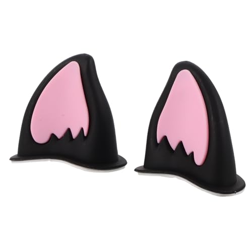 ABOOFAN Motorcycle Helmet Decorations and Fade Resistant Pp Material with Easy Installation Fox Ear Helmet Accessories Universal Fit in Black and Pink for Ski Snowboard
