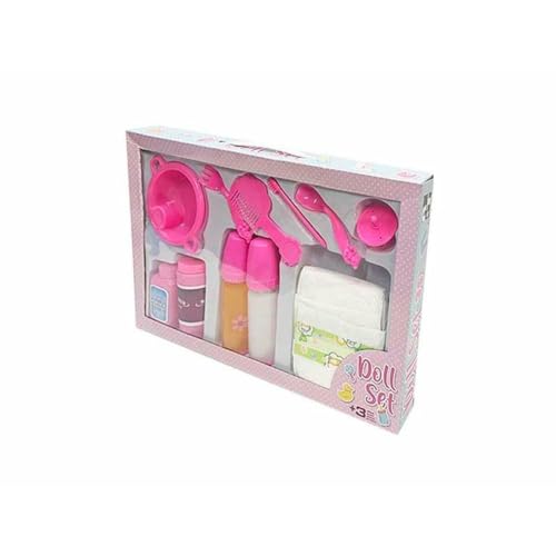 Set biberones,pañal y Acc.Bebe Rosa