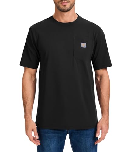 Men's Loose Fit Heavyweight Short-Sleeve Pocket Work T-Shirt (Regular&Tall)