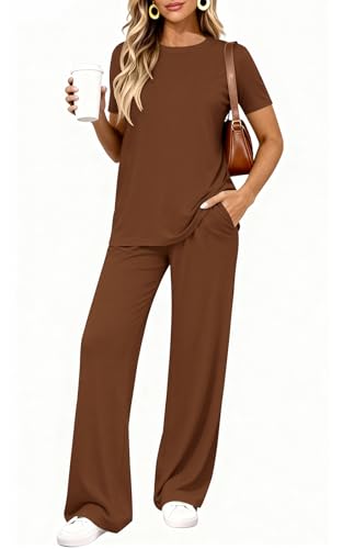 PRETTYGARDEN Womens 2 Piece Outfits 2026 Trendy Casual Short Sleeve