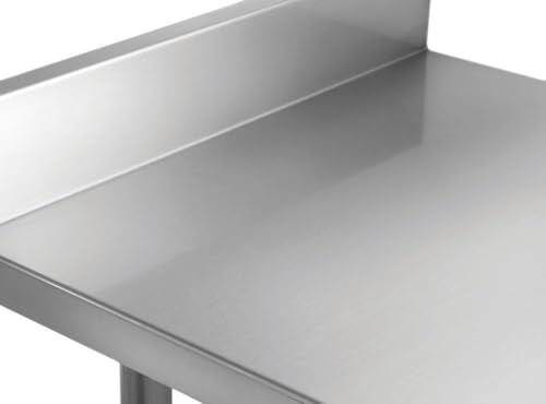 Image of Kratos Stainless Steel Kitchen Prep Table 24 inchx24 inch with Backsplash and Undershelf, NSF Worktable for Restaurants - 16ga /304SS