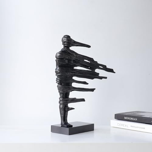 Estatua Abstracta Mujer Surrealista en Metal con Base de Mármol miniatura 3