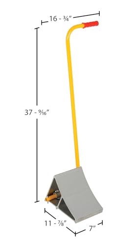 Image of Vestil EALUM-7-H Aluminum Wheel Chock with Handle 11-7 /8 In. x 17-1 /16 In. x 37-9 /16 In. Silver