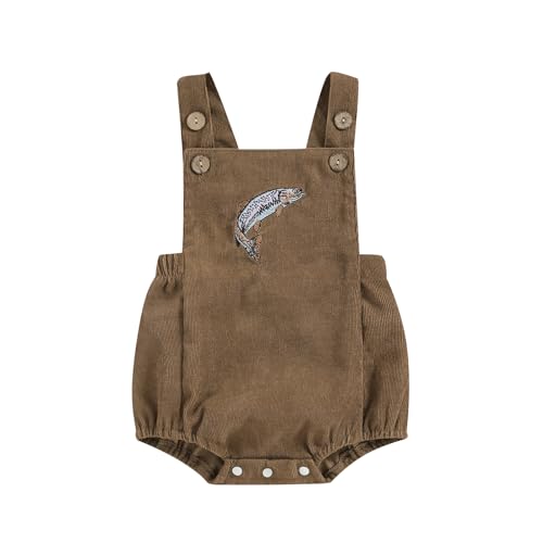 Image of baorji Infant Baby Hunting Clothes Duck Deer Embroidery Sleeveless Corduroy Romper Camo Overalls Vintage Baby Boy Clothes